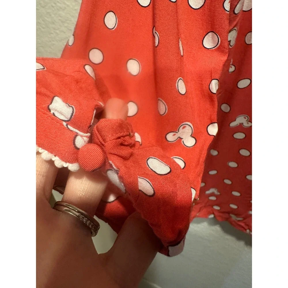 Disney LC Lauren Conrad Minnie Mouse Red Polka Dot Peter Pan‎ Collar Blouse S